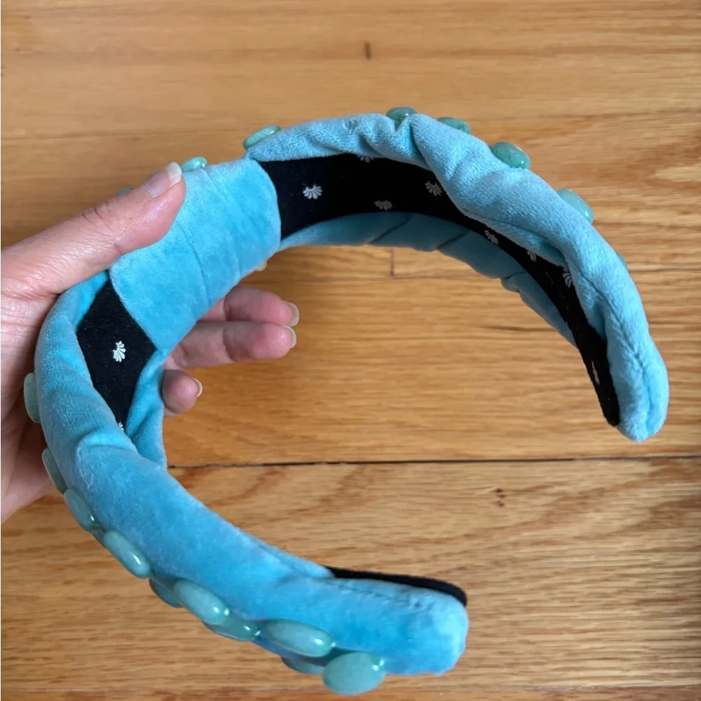 Lele Sadoughi Jade Knotted Headband healing stone